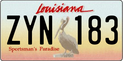 LA license plate ZYN183