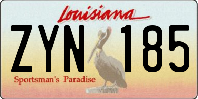 LA license plate ZYN185