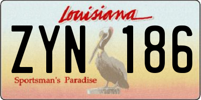 LA license plate ZYN186