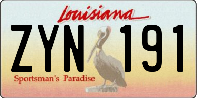 LA license plate ZYN191