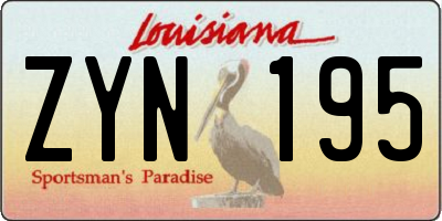 LA license plate ZYN195
