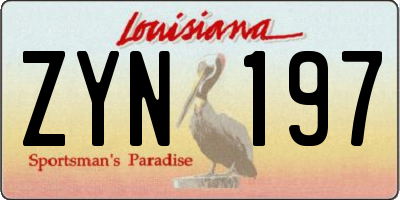 LA license plate ZYN197