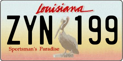 LA license plate ZYN199