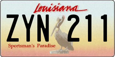 LA license plate ZYN211