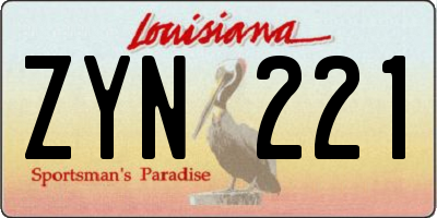 LA license plate ZYN221