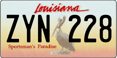 LA license plate ZYN228