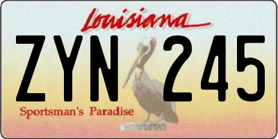 LA license plate ZYN245