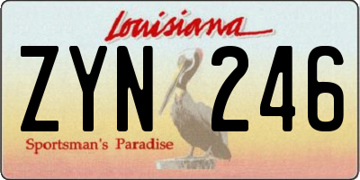 LA license plate ZYN246