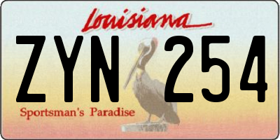 LA license plate ZYN254