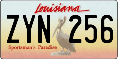 LA license plate ZYN256