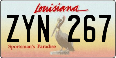 LA license plate ZYN267