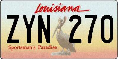 LA license plate ZYN270