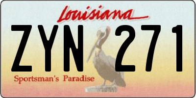LA license plate ZYN271