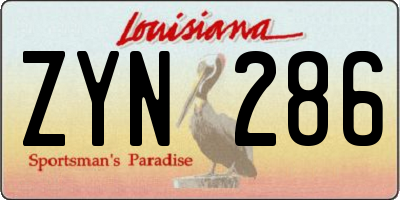 LA license plate ZYN286
