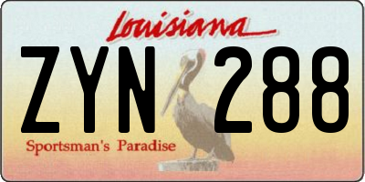 LA license plate ZYN288