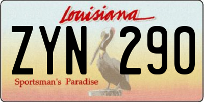LA license plate ZYN290