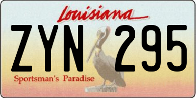 LA license plate ZYN295