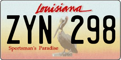LA license plate ZYN298