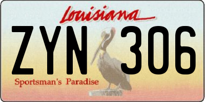LA license plate ZYN306