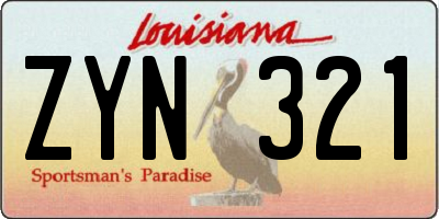 LA license plate ZYN321