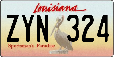 LA license plate ZYN324