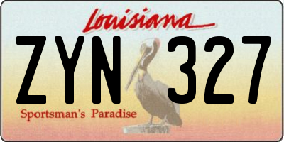 LA license plate ZYN327