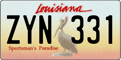 LA license plate ZYN331