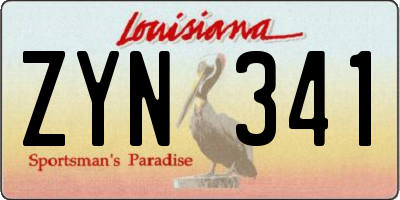 LA license plate ZYN341