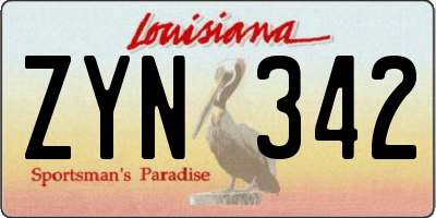 LA license plate ZYN342