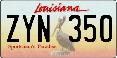 LA license plate ZYN350