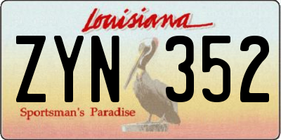 LA license plate ZYN352