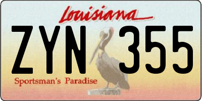 LA license plate ZYN355