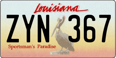 LA license plate ZYN367