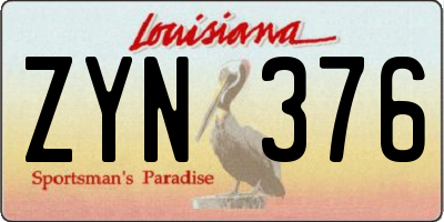 LA license plate ZYN376