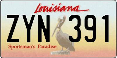 LA license plate ZYN391