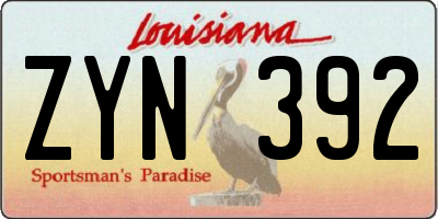 LA license plate ZYN392