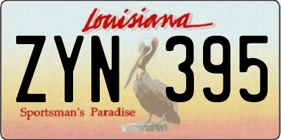LA license plate ZYN395