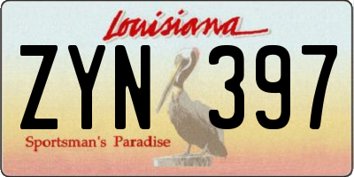 LA license plate ZYN397
