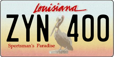 LA license plate ZYN400