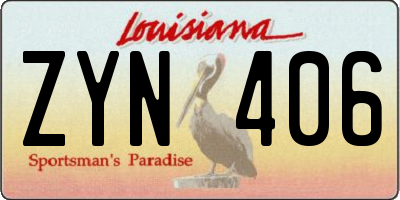 LA license plate ZYN406