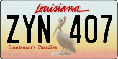 LA license plate ZYN407