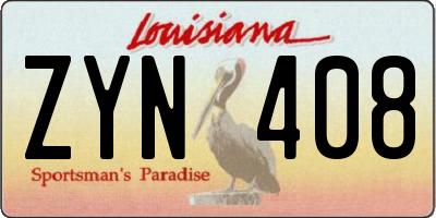 LA license plate ZYN408