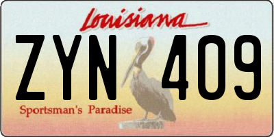LA license plate ZYN409