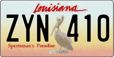 LA license plate ZYN410