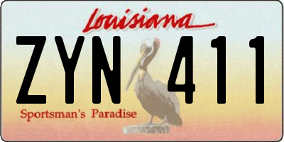 LA license plate ZYN411