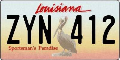LA license plate ZYN412