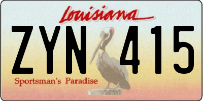 LA license plate ZYN415