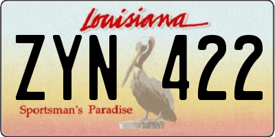 LA license plate ZYN422