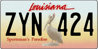 LA license plate ZYN424