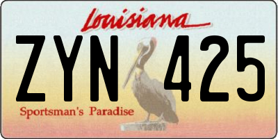 LA license plate ZYN425